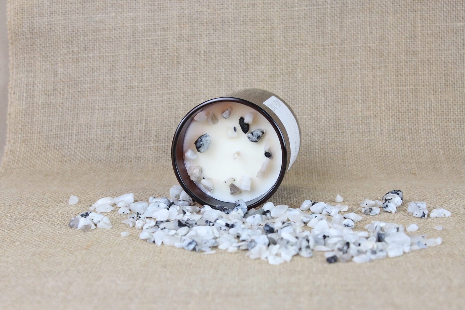 Maeve Candle Moonstone Crystals