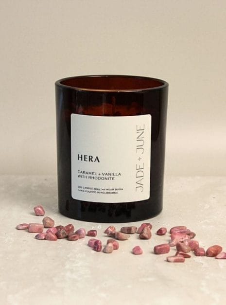 Hera Candle Hera Candle Rhodonite Crystals